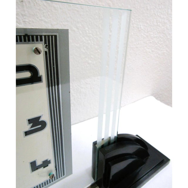 Ato French Art Deco 1930s Leon Hatot Glass and Bakelite Table Clock For Sale - Image 12 of 13