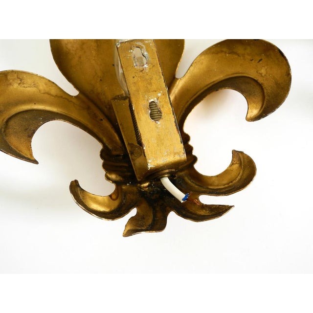 Fleur-De-Lis Wall Lamps in Gold-Plated Metal by Hans Kögl, 1970s, Set of 2 For Sale - Image 17 of 18