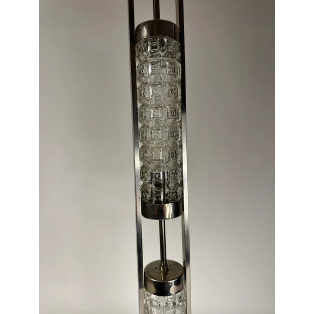 Transparent Mid 20th Century Stacked Cut Glass Lamp From West Germany For Sale - Image 8 of 10
