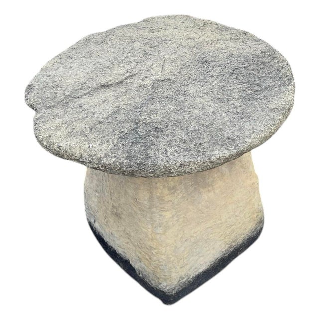 English Monumental Vintage Cast Stone Garden Mushroom For Sale - Image 3 of 12