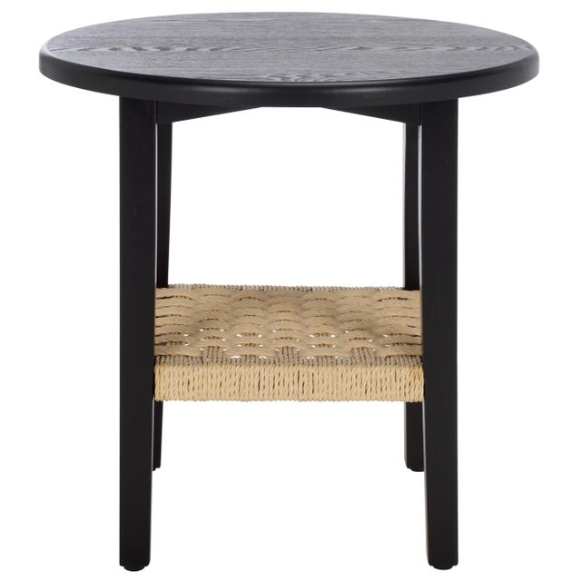 Wood Rakoma 1 Shelf End Table in Black / Natural For Sale - Image 7 of 7