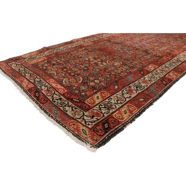 Rustic Antique Persian Malayer Runner - 03’03 x 13’02 For Sale - Image 3 of 12