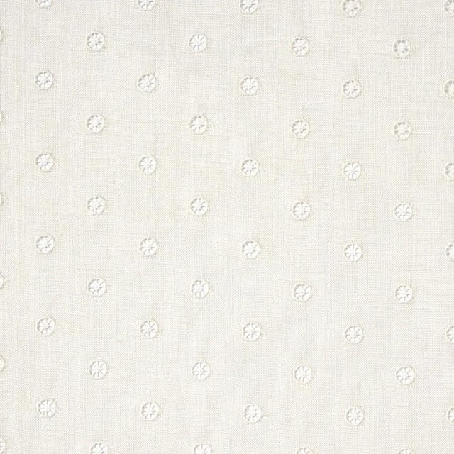 Sample - Schumacher Olivia Sheer Embroidery Fabric in Eggshell For Sale