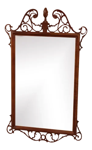 Chippendale Style Mahogany Pierced Fretwork Carved Wall Mirror