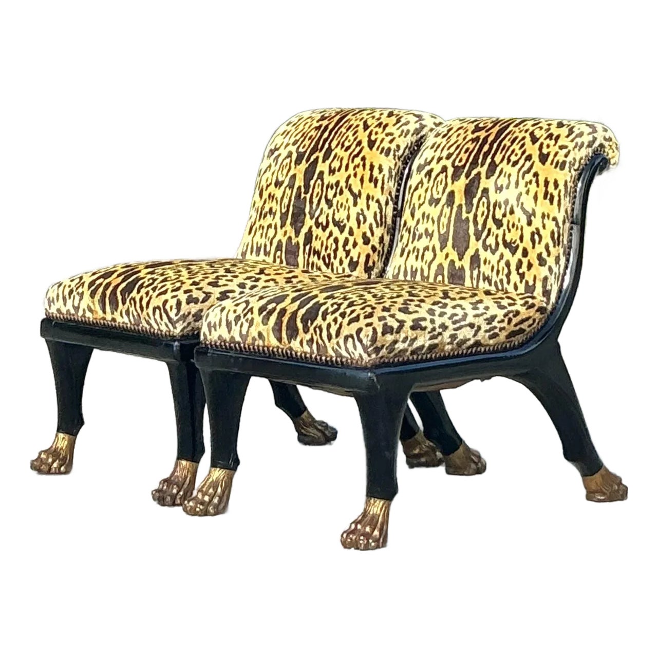 Vintage Neoclassical Scalamandre Parlor Chairs - A Pair | Chairish