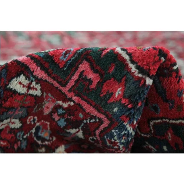 Red 1930s Old Persian Karajeh Runner Rug 3’8″ X 10’1″ For Sale - Image 8 of 10