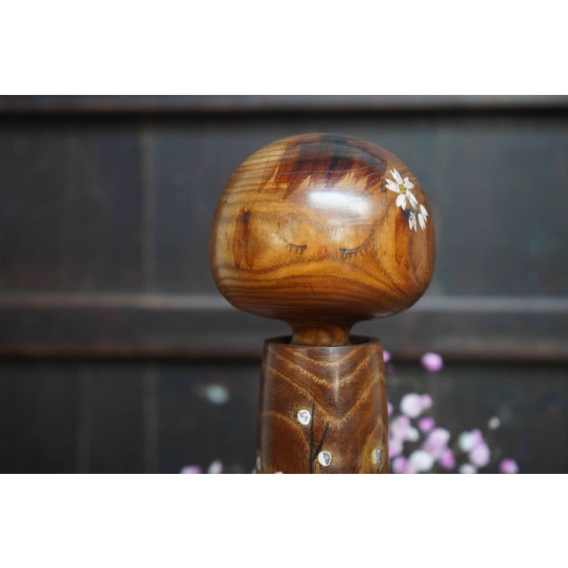 Beautiful sosaku kokeshi crafted by artist Kazuo Takamizawa. Dimensions: height 24 cm, diameter 8 cm. Very elegant,...