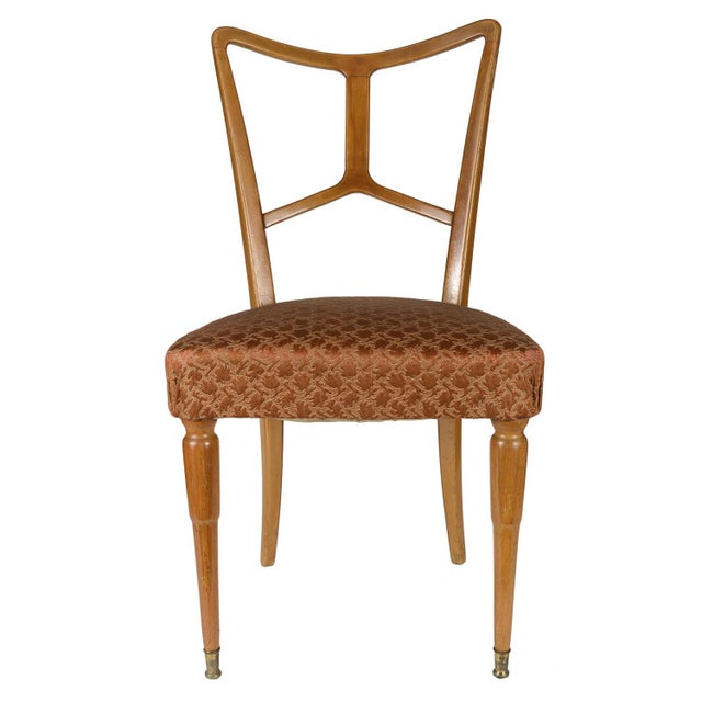 Mid-Century Modern Wood and Fabric Dining Chairs, 1950s, Set of 4 For Sale - Image 3 of 18