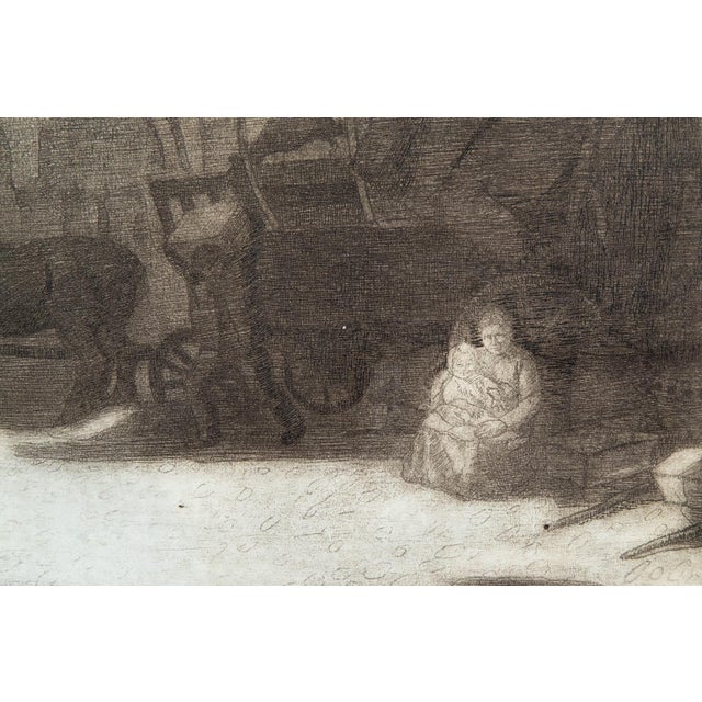 François Pycke, Market Day, Sluizeken Square, Ghent, Belgium, 20th Century, Engraving, Framed For Sale - Image 3 of 10