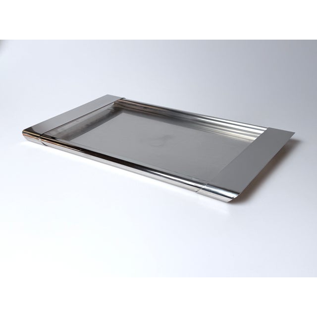 Silver Large Coppola Stainless Steel Tray by Silvio Coppola for Alessi, Italy, 1980s For Sale - Image 8 of 8