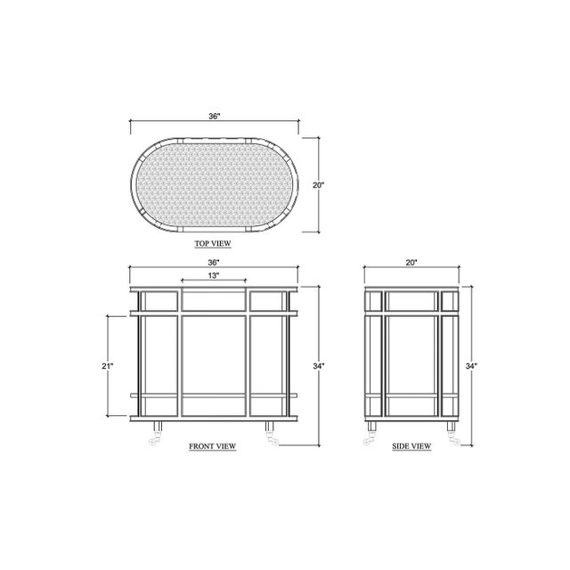 White Painted Coastal Style Bar Cart For Sale - Image 9 of 9