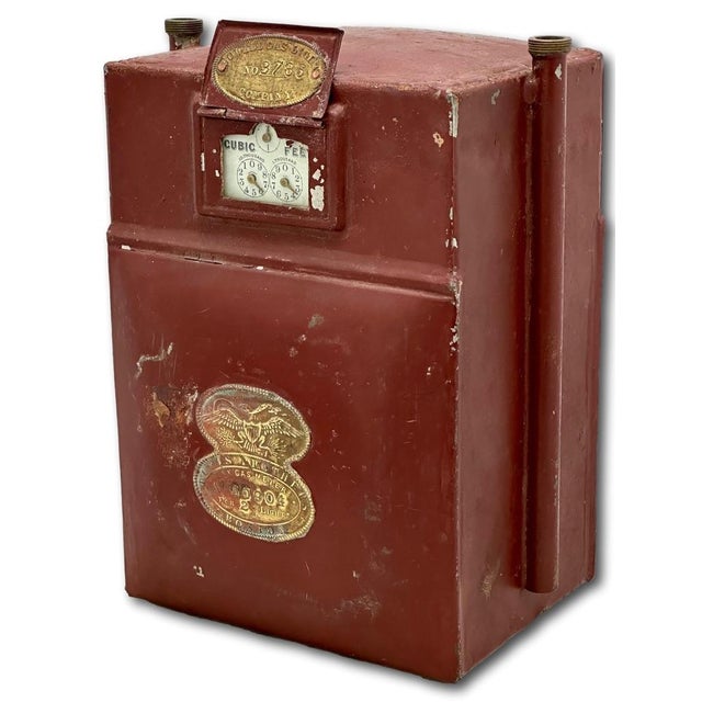 Mid 19th Century Rare Antique Mid 1850s Boston Massachusetts Home Lighting Natural Gas Meter Now for Unique Decorator Item For Sale - Image 5 of 18
