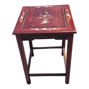 Rosewood Mother-Of-Pearl Inlay Square Side Table