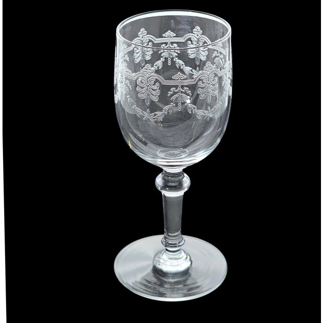 French 1930s Baccarat Beauharnais Wheel-Engraved Crystal Claret Glass For Sale - Image 3 of 12