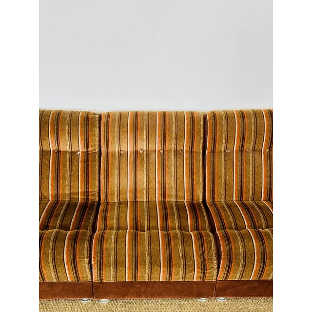 1960s Vintage Velvet Modular Sofa, 1960s, Set of 5 For Sale - Image 5 of 18