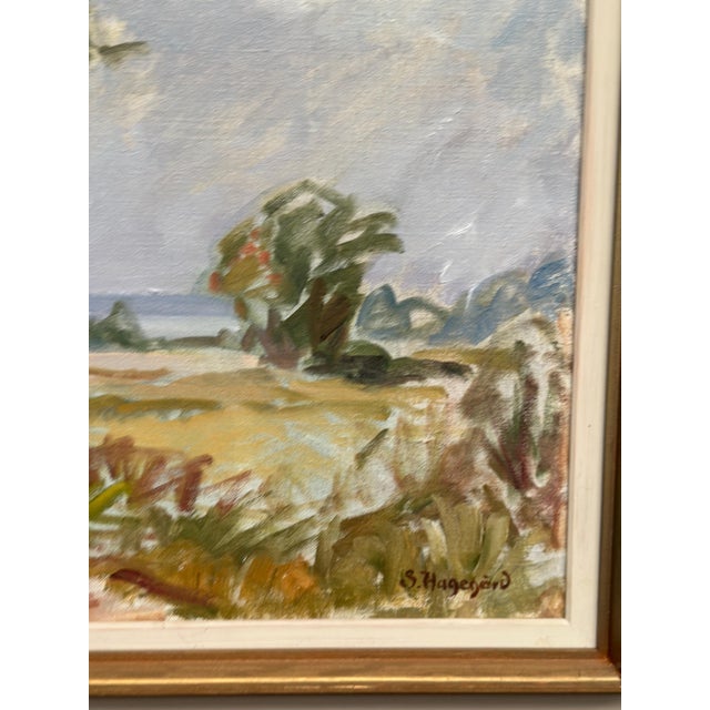 Mid-Century Modern Sigurd Hagegård, Landscape, 1960s, Oil on Canvas, Framed For Sale - Image 3 of 12