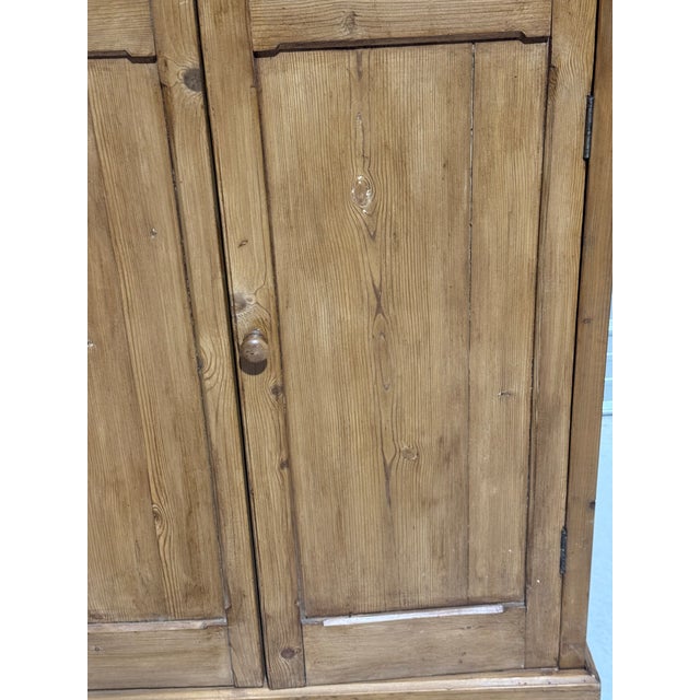 Antique Pine Two Door Cupboard With Two Shelves From England For Sale - Image 10 of 18