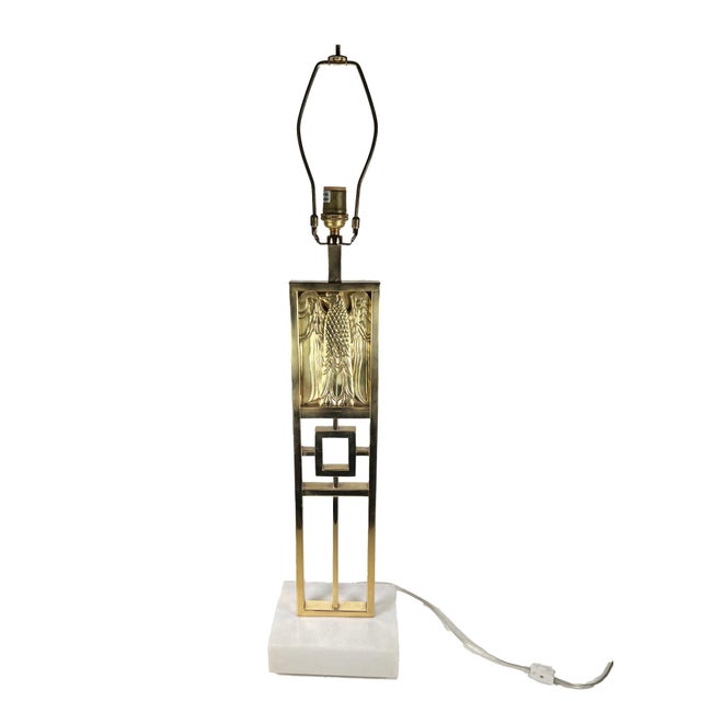 Traditional Late 20th Century The Republic Lamp in Brass With Shade For Sale - Image 3 of 12