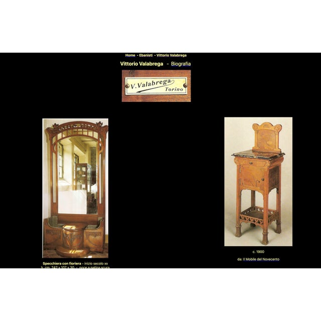 Art Nouveau Bedside Tables by Vittorio Valabrega, 1900, Set of 2 For Sale - Image 13 of 14