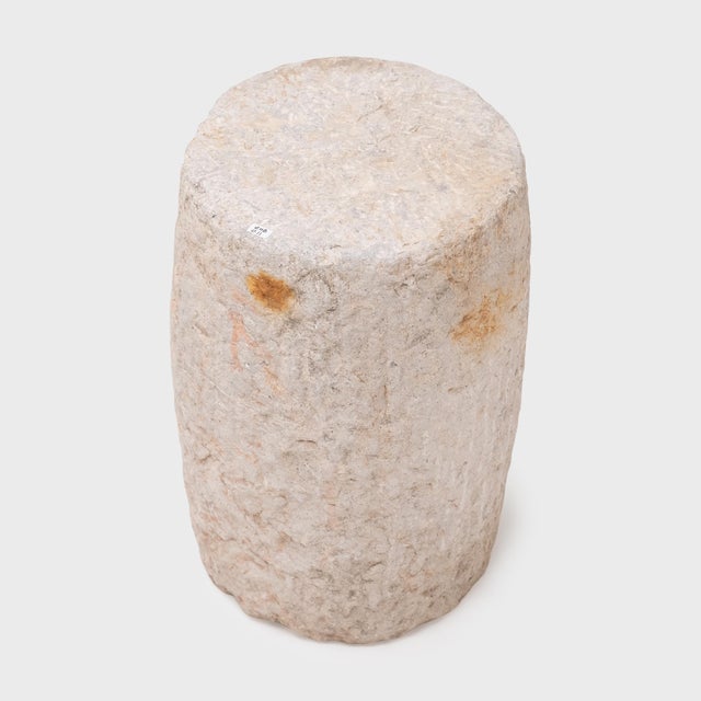 Contemporary Chinese Chiseled Limestone Drum, C. 1850 For Sale - Image 3 of 4