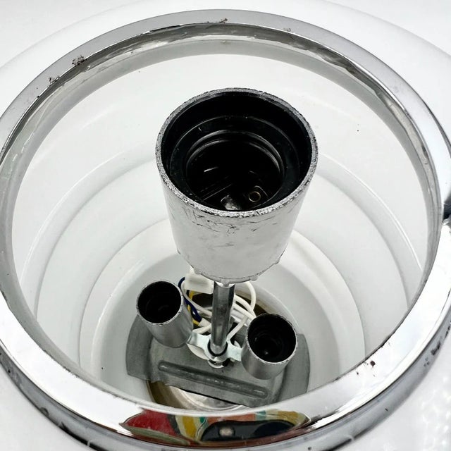 Large Murano Handmade Glass Table Lamp with Ice Crystal Effect, 1960s For Sale - Image 9 of 11