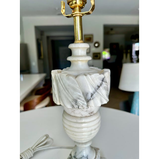 Single Italian Urn Neoclassic Alabaster Table Lamp For Sale - Image 13 of 15