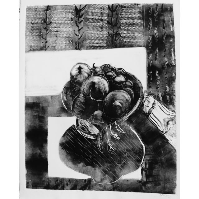 "Kitchen in Black and White" Contemporary Modern Monotype by Martha Holden For Sale - Image 4 of 4