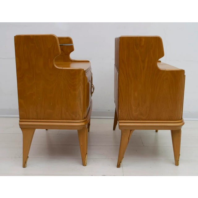 Mid-Century Modern Nightstands in Ashwood, Italy, 1950s, Set of 2 For Sale - Image 10 of 12