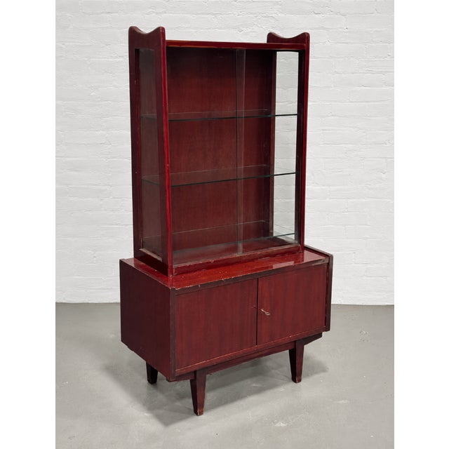 Wood Mid Century Modern China Cabinet / Bookcase by Rajmund Halas for Jarocinska, Made in Poland, C. 1960’s For Sale - Image 7 of 15