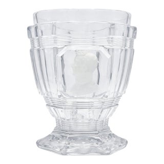 Antique Prince Albert Portrait Cameo Sulphide Glass Goblet Tumbler For Sale