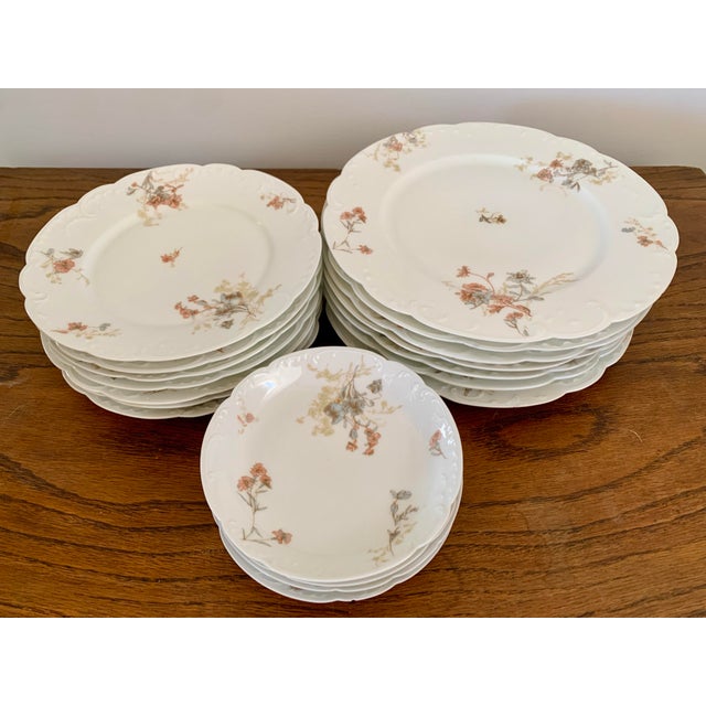 Haviland & Co. Antique Haviland Limoges France Hand Decorated Dinner Ware - Set of 18 For Sale - Image 4 of 10