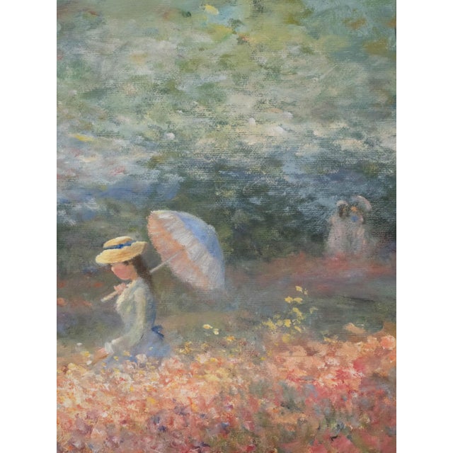 Mid 20th Century Original Impressionist Garden Scene Oil Painting by Marion Rice – Ornate Gilt Frame For Sale In New York - Image 6 of 6