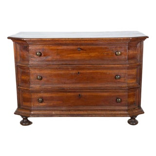 Antique Walnut Shapeless Chest Of Drawers Italy 17th Century For Sale