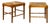 Vintage Pair of English Midcentury Faux Bamboo Walnut Stools with Rush Seats For Sale