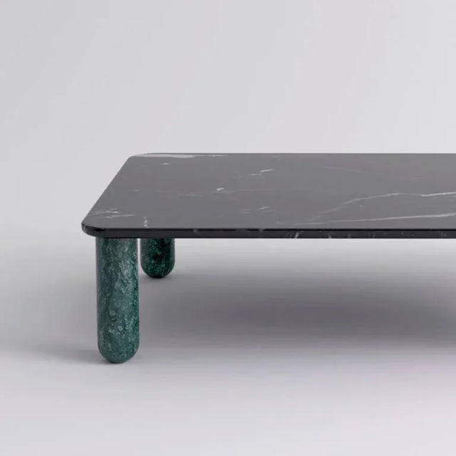 Contemporary Medium Black and Green Marble Sunday Coffee Table by Jean-Baptiste Souletie For Sale - Image 3 of 9