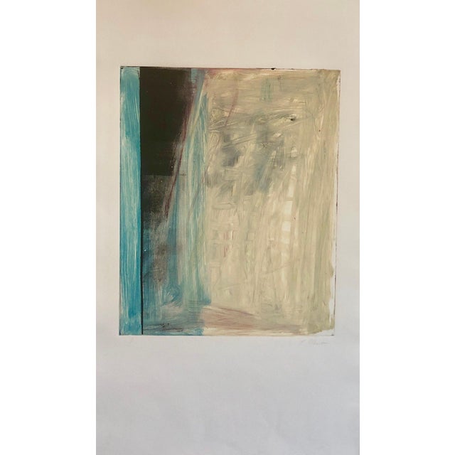 Abstract Expressionism Pierre Obando, Abstract Expressionist Modernist Colorful Bold Monoprint Monotype Painting Print, 1997 For Sale - Image 3 of 7