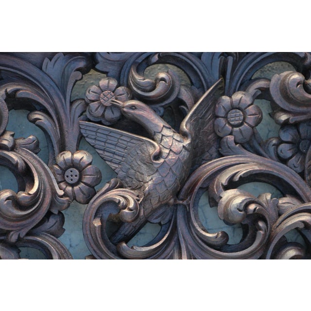 18th Century Antique Wooden Cherub, Baroque Wall Retable For Sale - Image 9 of 12