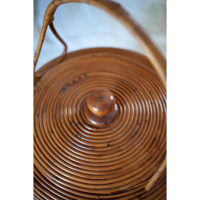 Decorative Rattan Basket from Vivai del Sud, Italy, 1960s For Sale - Image 9 of 12