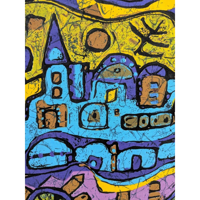 1980s 1980s Modern Silk Batik Villa Print For Sale - Image 5 of 9