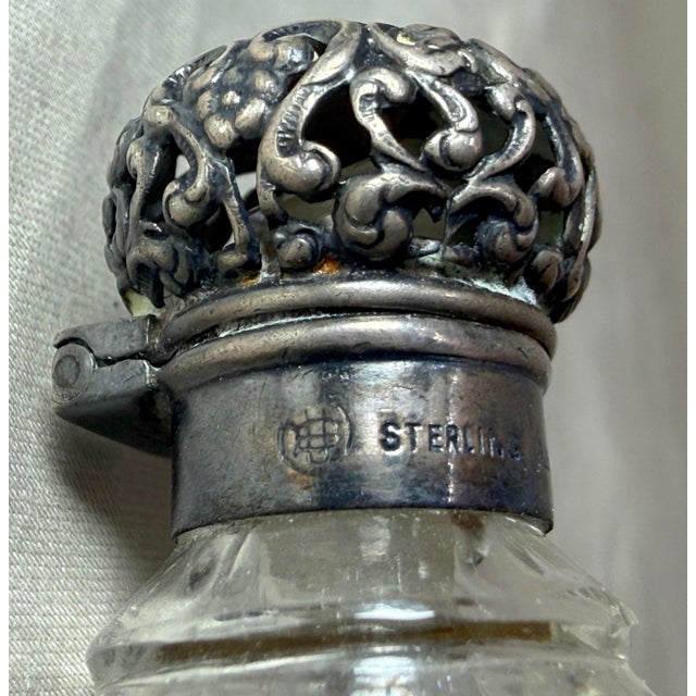 Antique 19th Century Unger Brothers Sterling Silver Cut Crystal Perfume Bottle For Sale In New York - Image 6 of 12