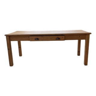 Pine Farmhouse Table, 1980s For Sale