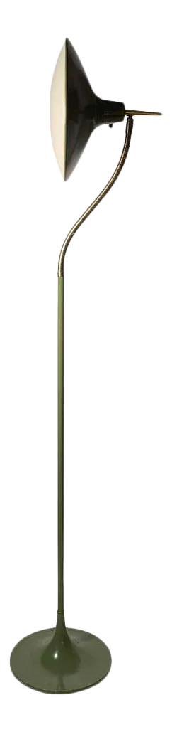 Vintage Laurel Gooseneck Floor Lamp Model B- 683 in Olive