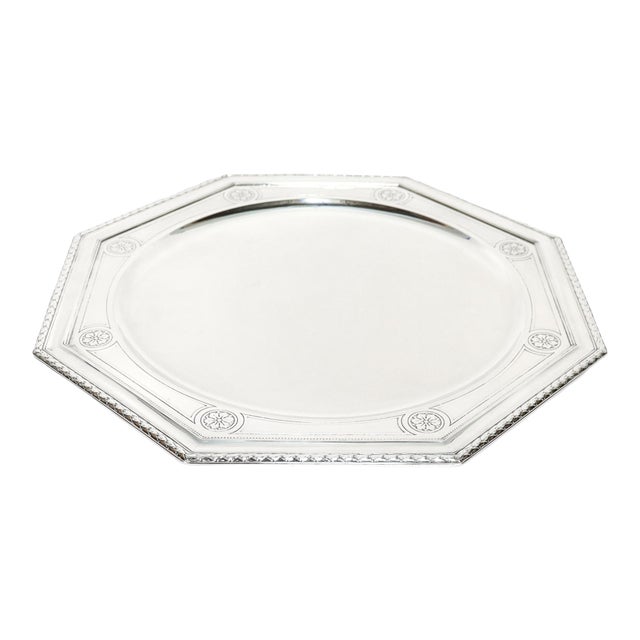 Large Hexagonal Art Deco Tiffany & Co. Sterling Silver Compote/Footed Cake Plate For Sale