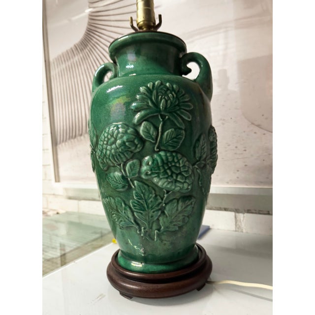 Antique Awaji Pottery Vase Lamp For Sale - Image 9 of 10
