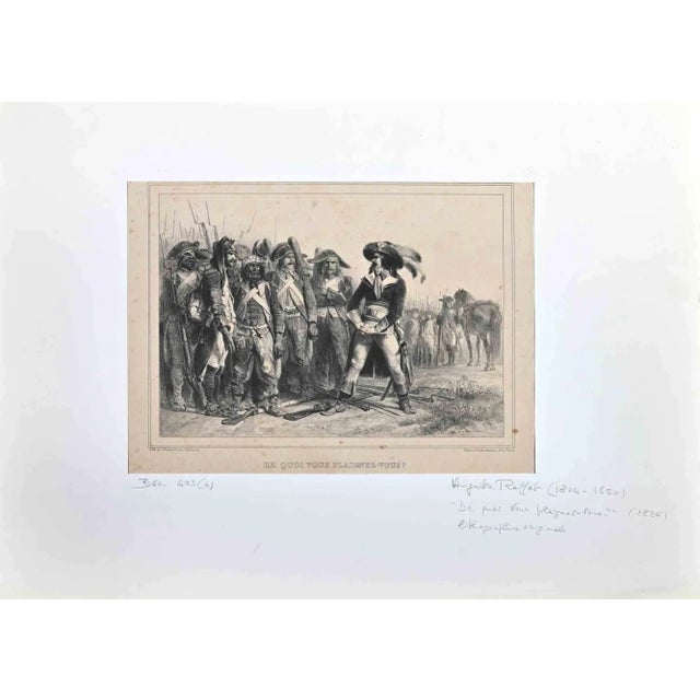 What Are You Complaining About? is an original Lithograph realized by Denis Auguste Marie Raffet in 1836. Signature in...