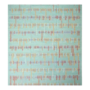 Rug & Kilim's Scandinavian Seafoam Green Blue Wool Rug 4x6