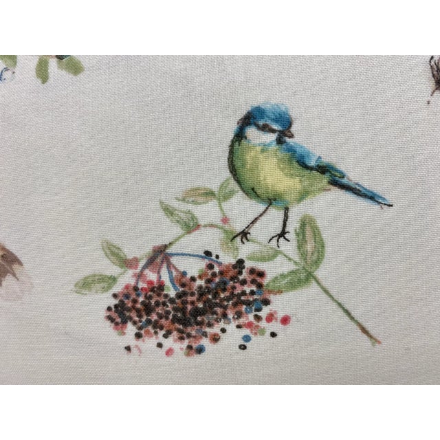 Cream 16" Square Pillow Adorned With Cheerful Colorful Birds, Owls & Ducks - Made in Uk. For Sale - Image 8 of 10