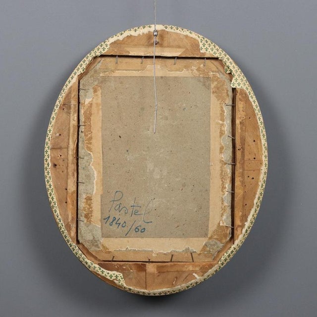 Unknown, Female Portrait, Crayons on Cardboard, Framed For Sale - Image 10 of 12