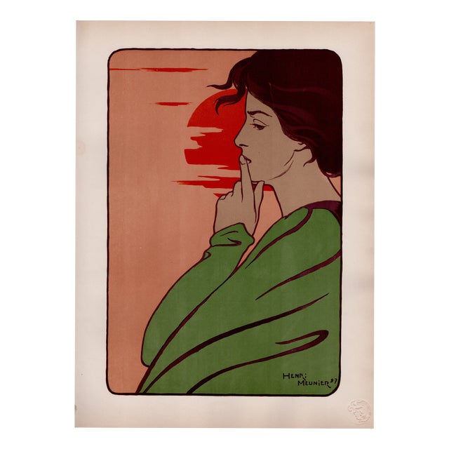 Henri Meunier, L'Heure du Silence, 1897, Lithograph on Paper For Sale