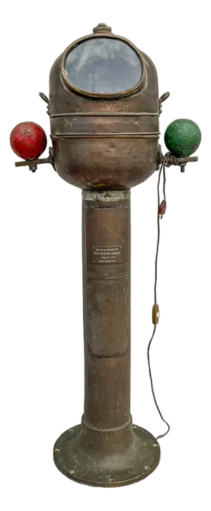 French Nautical Brass Ships Binnacle from E.Vion and Kelvin Hughes, 1940s